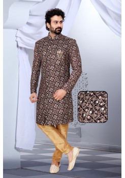 Marron Velvet  Indo Western Sherwani